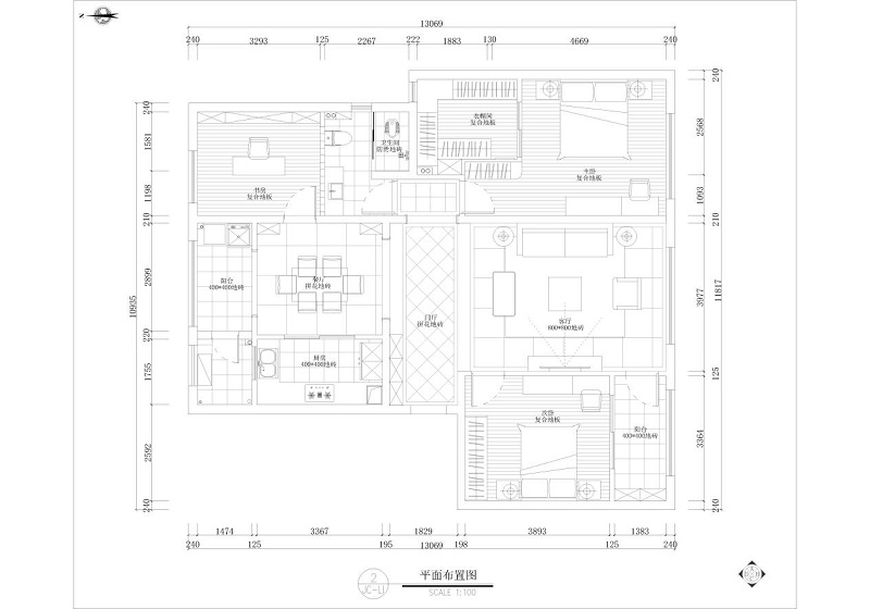 佳木公園-198-157平方-美式裝飾效果圖裝修設(shè)計理念